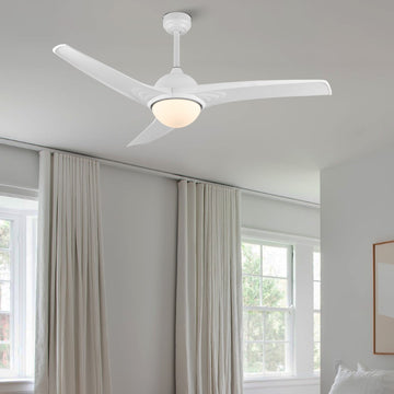 Sully 52" Contemporary Industrial Iron/Plastic Mobile-App/Remote-Controlled 6-Speed Propeller Integrated LED Ceiling Fan